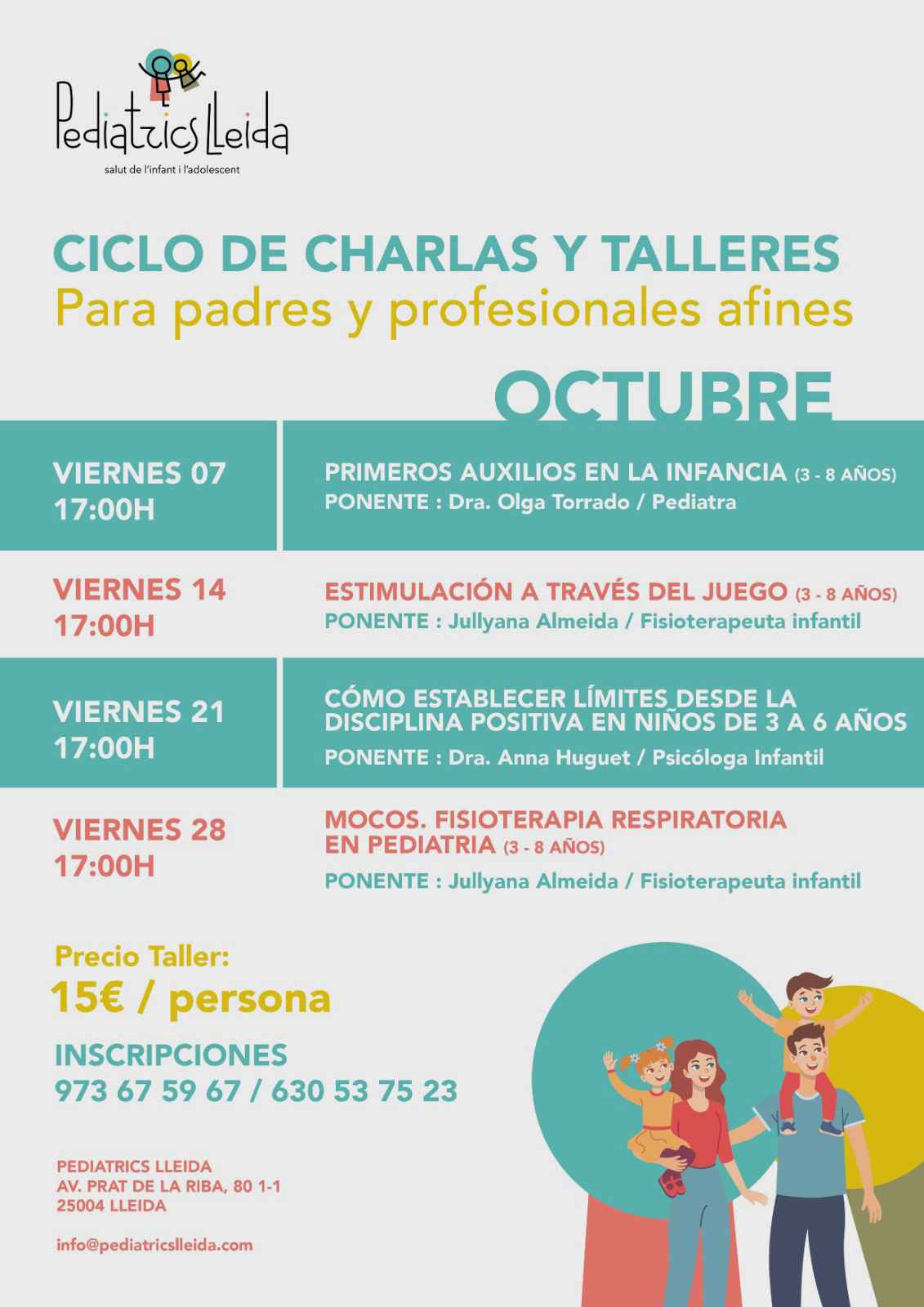 charlas y talleres junio 2022 de pediatrics lleida